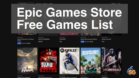 Epic Games Store Free Games List 2024